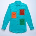 Sapphire Blue Multicolor Corduroy Shirt