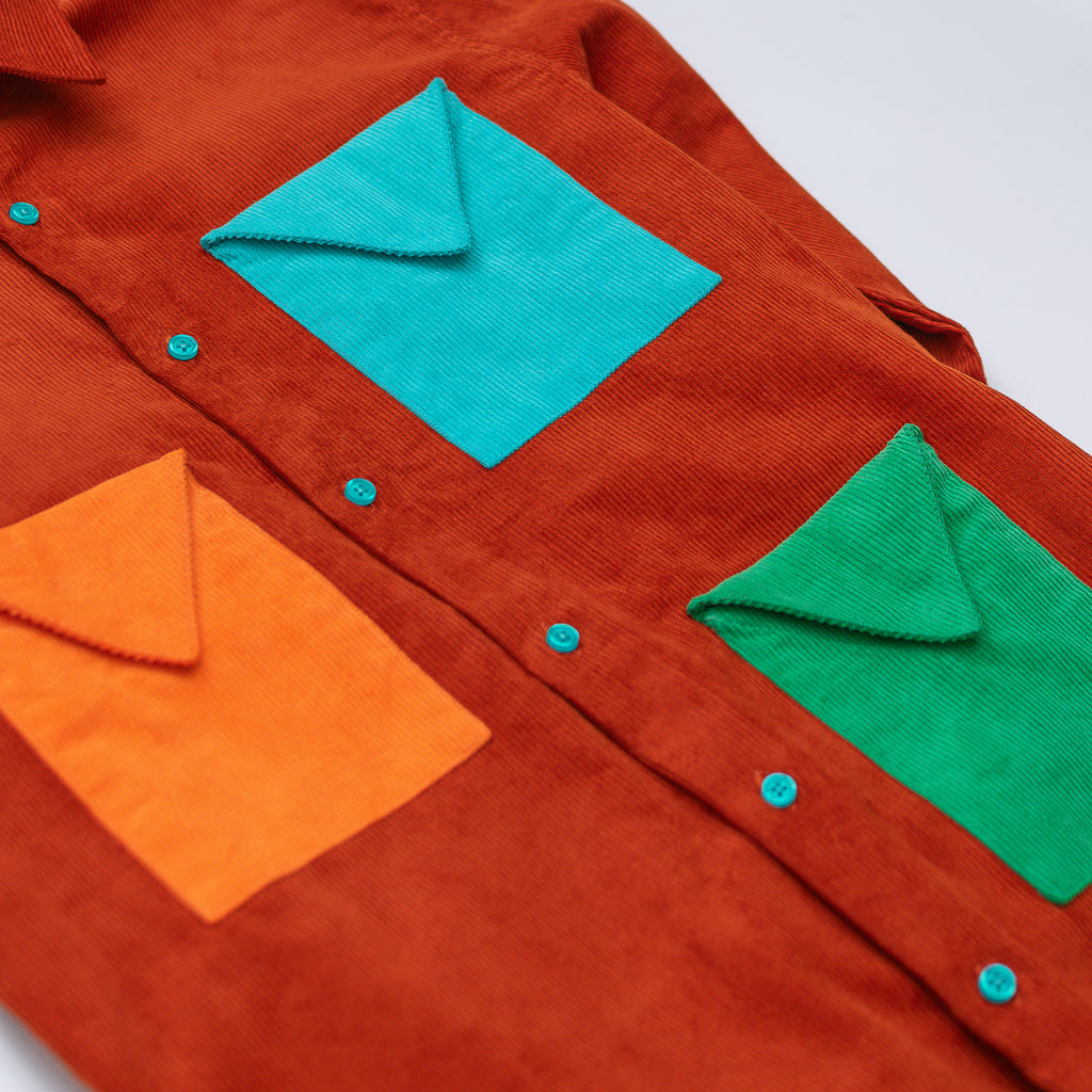 Barn Red Multicolor Corduroy Shirt