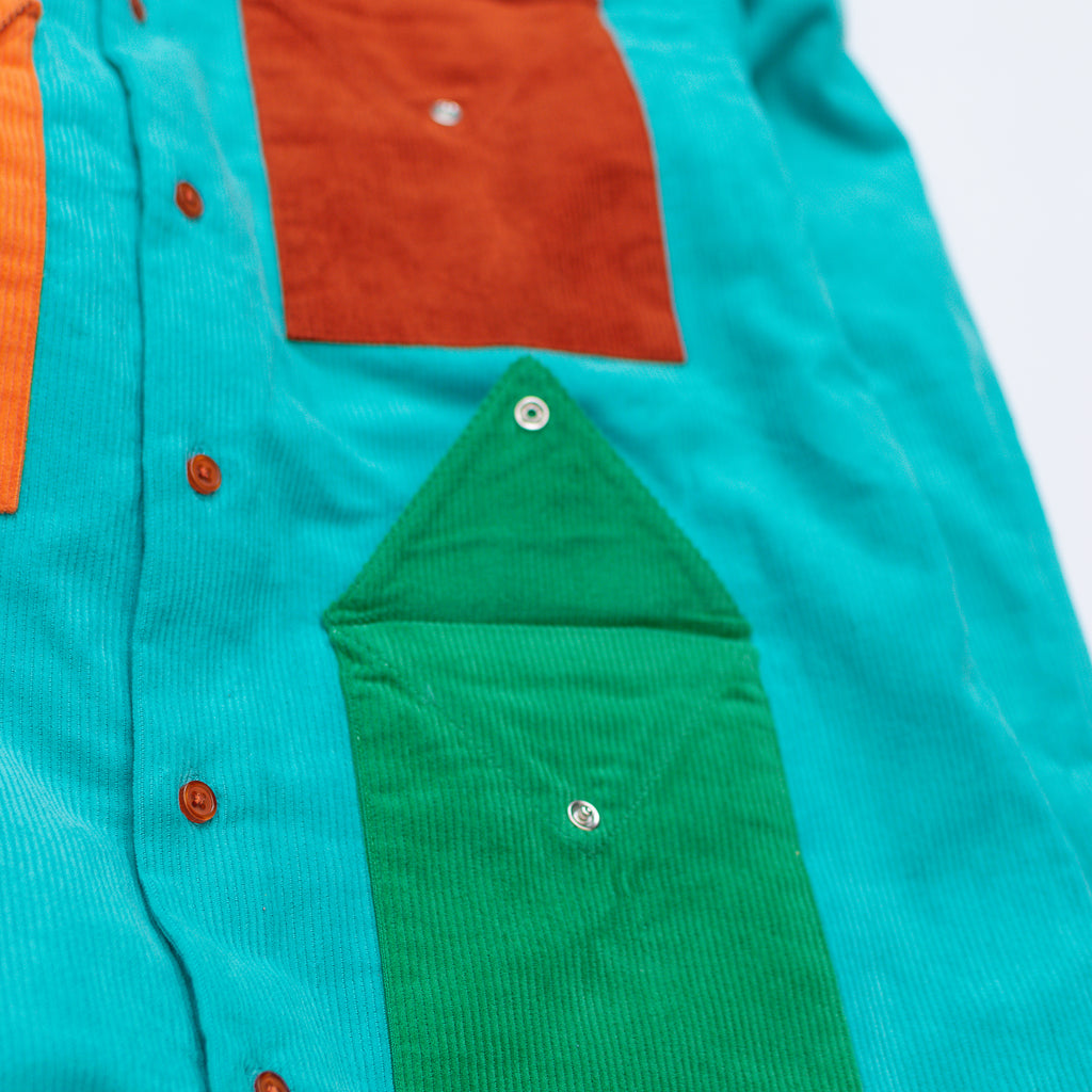 Sapphire Blue Multicolor Corduroy Shirt