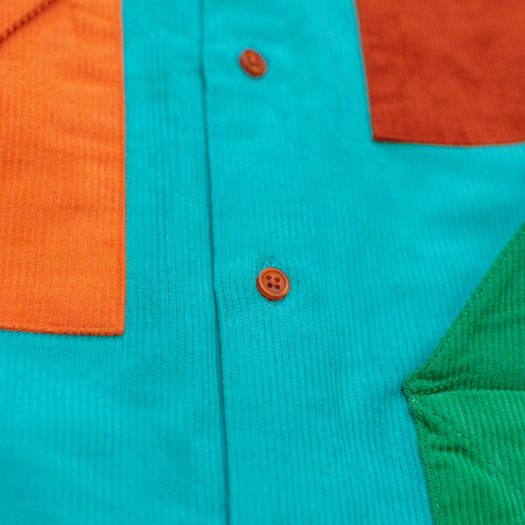 Sapphire Blue Multicolor Corduroy Shirt