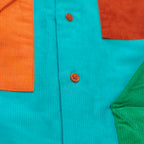 Sapphire Blue Multicolor Corduroy Shirt