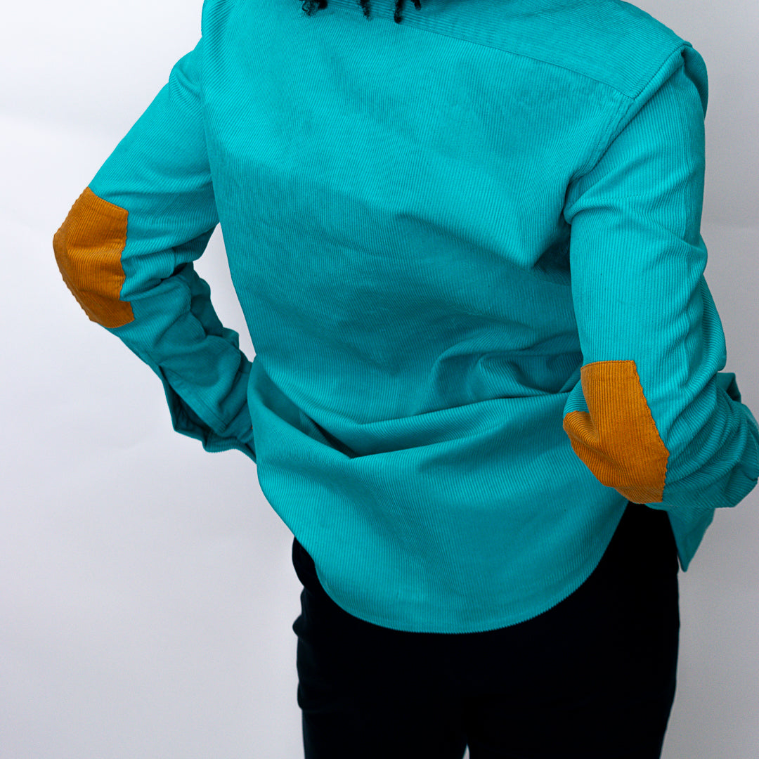 Sapphire Blue Multicolor Corduroy Shirt