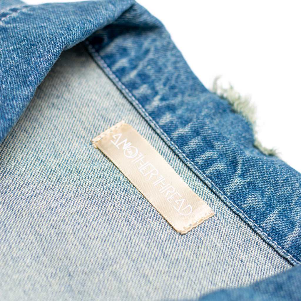 NYC Skyline Distressed Denim Shirt