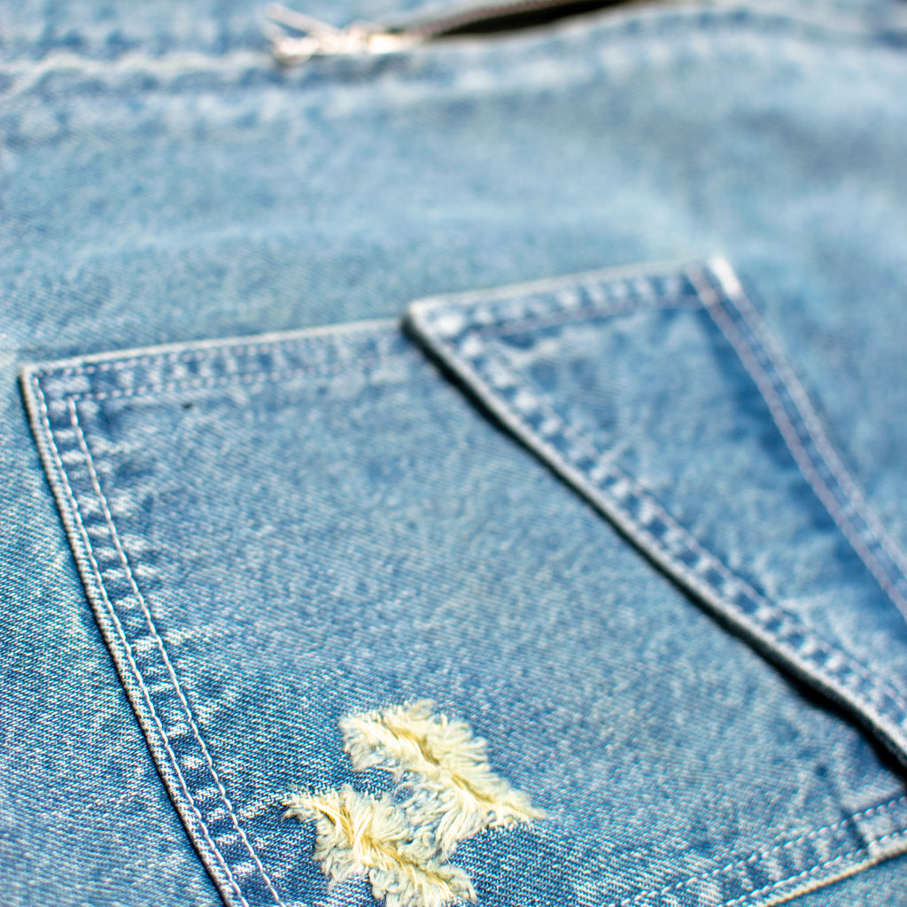 NYC Skyline Distressed Denim Shirt