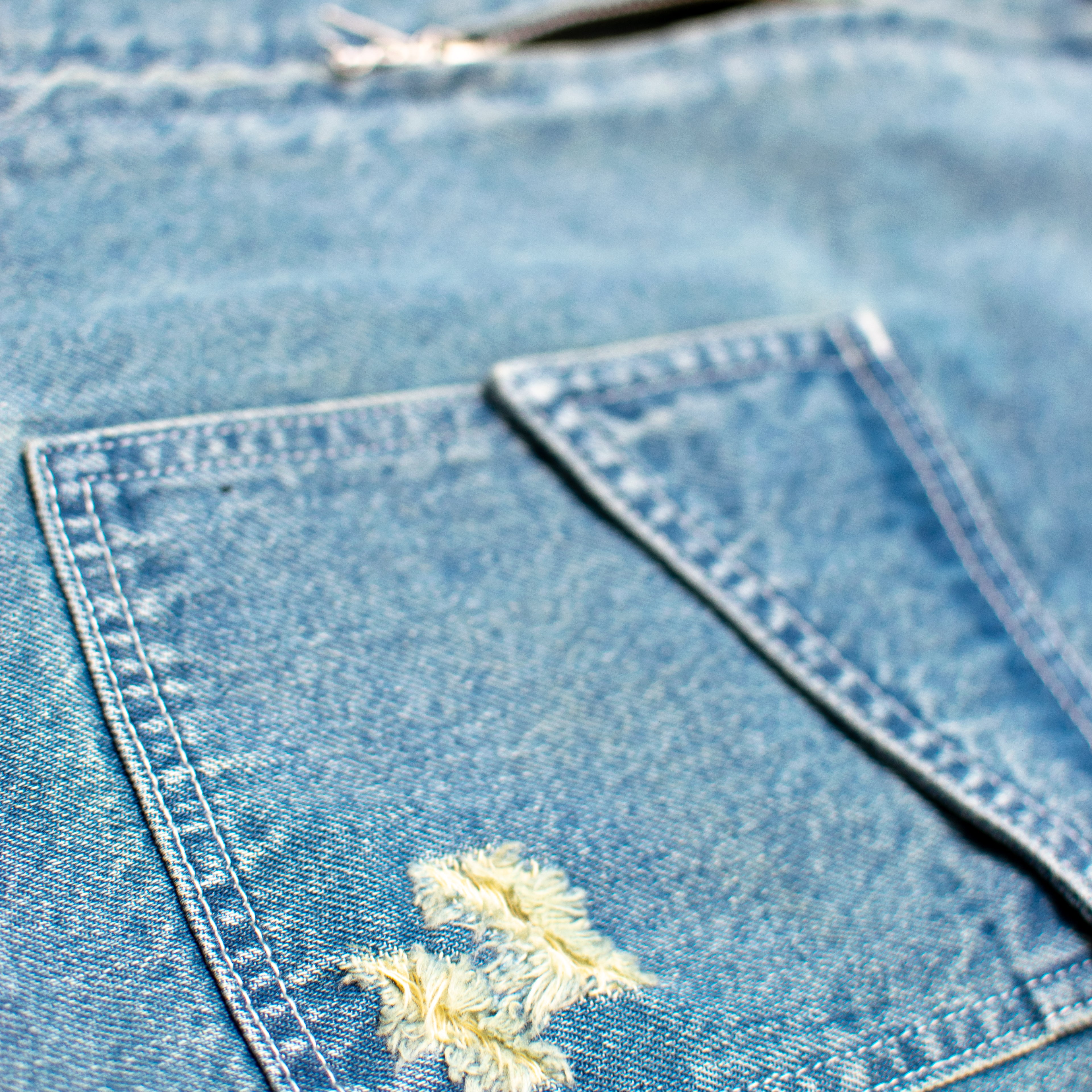 NYC Skyline Distressed Denim Shirt