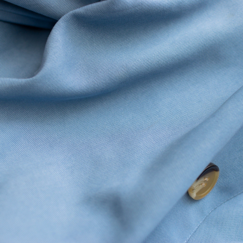 Topaz Blue Cropped Car Coat