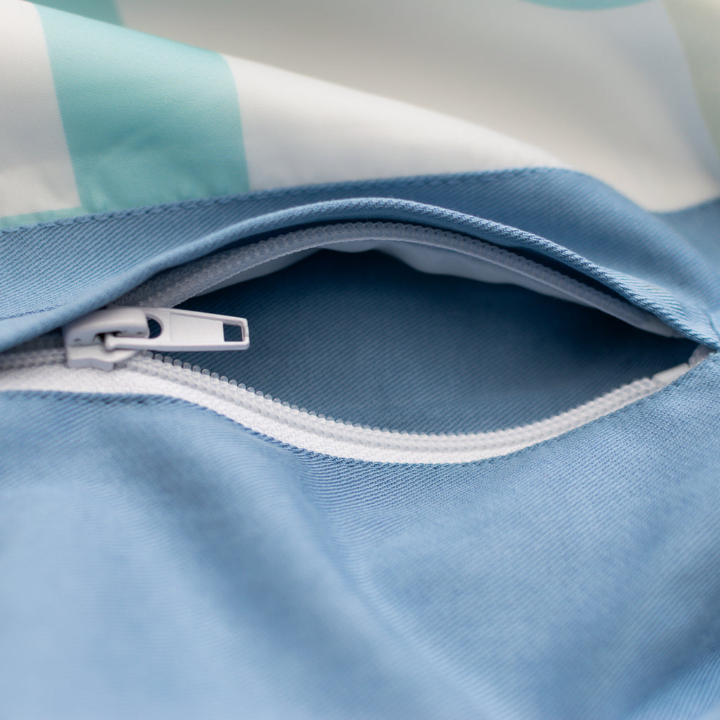 Topaz Blue Cropped Car Coat