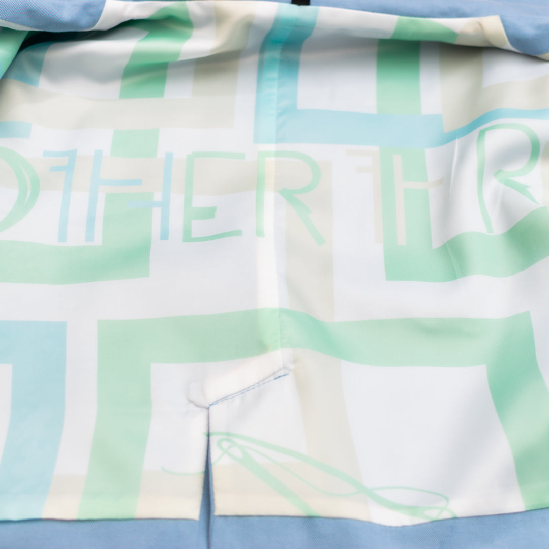 Topaz Blue Cropped Car Coat