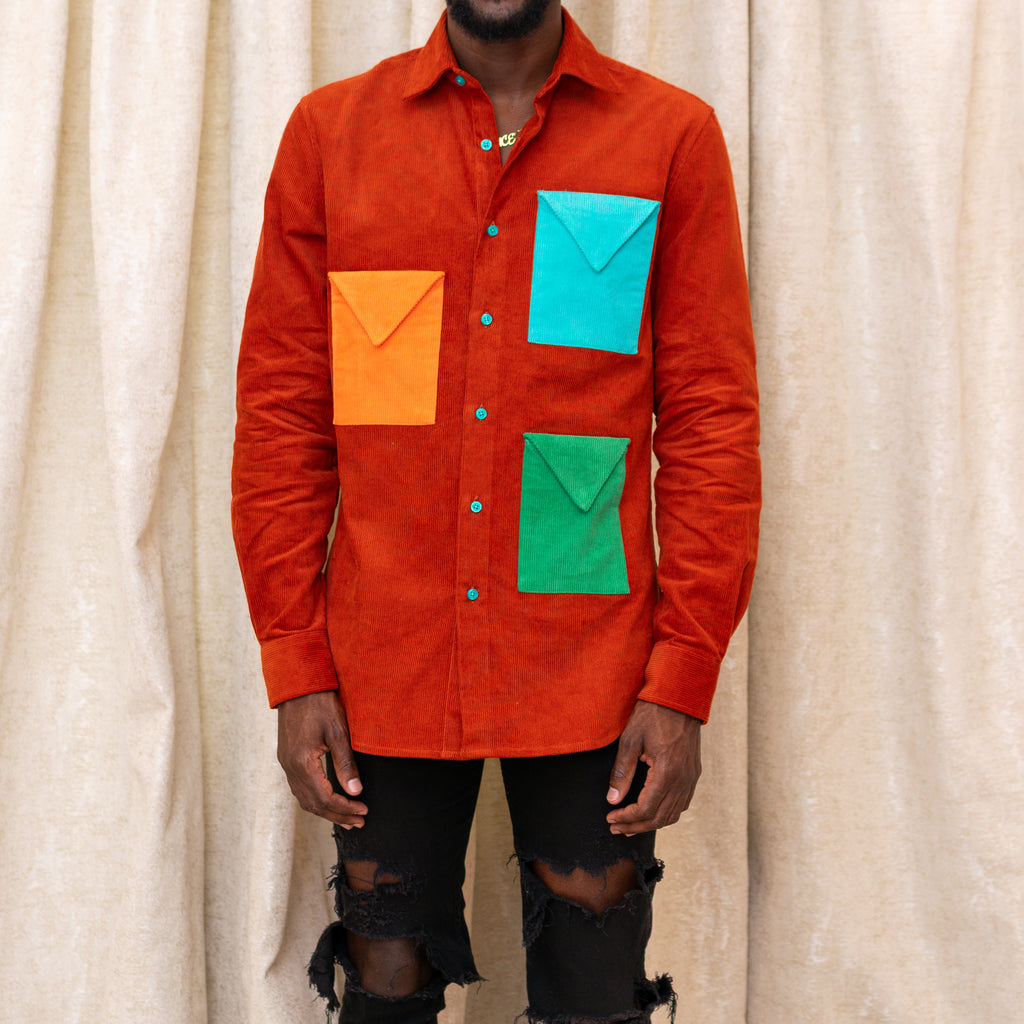 Barn Red Multicolor Corduroy Shirt